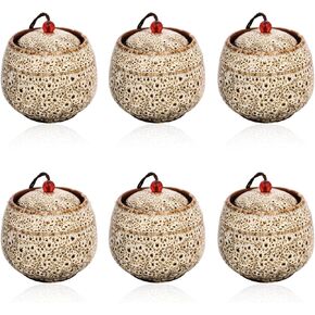 Small Urns for Human Ashes, Set of 6 Decorative Cremation Keepsakes Made of Ceramic, Mini Urns for Adult Ashe, Personal Funeral for Pet or Human Ashes(Set of 6)