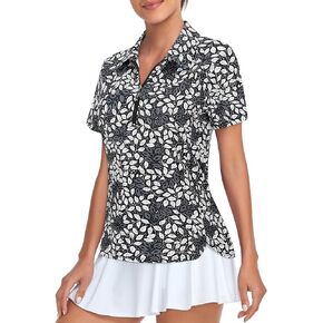 Misyula Style Womens Golf Polo Shirts Quarter Zip Short Sleeve Quick Dry Workout Tops