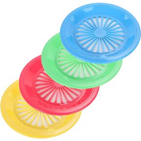 10-Inch Reusable Plastic Paper Plate Holders, Picnic Supplies (12 Set - Assorted Colors)