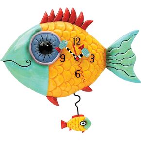 Allen Designs P8056 Wide-Eyed Fishy Pendulum Wall Clock 13.5"