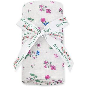Baby Muslin Swaddle Blanket Muslin Swaddle Blankets Baby Boy Muslin Blanket Baby Girl Swaddle Blankets Baby Girl & Boy Floral Baby swaddle Blanket Neutral Muslin Baby Blanket (VIBRANT BLOSSOM)