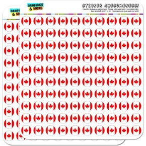 Canada National Country Flag 1/2" (0.5") Planner Calendar Scrapbooking Crafting Stickers - Clear