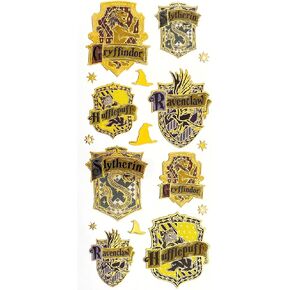 Paper House Productions Harry Potter Hogwarts House Crests Shiny Foil Enamel Effect Sticker Sheet for Crafts, Scrapbooking & Collecting