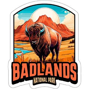 Badlands South Dakota Sticker Adventure Souvenir Decal Vinyl Small Waterproof for Water Bottle Mug Passport Scrapbook Notebook Laptop Tumbler Skateboard Computer Phone 4"