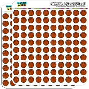 Basketball 1/2" (0.5") Planner Calendar Scrapbooking Crafting Stickers - Clear