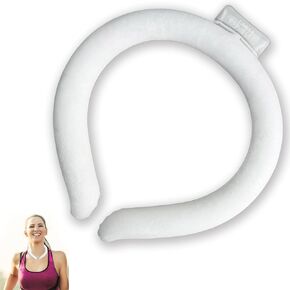 Cooling Neck Wrap for Fever Relief, Summer Heat Cooler, Reusable Ice Pack for Hot Flashes, Neck Cooling Tube, Breathable and Wearable Transparent (1 Pcs)