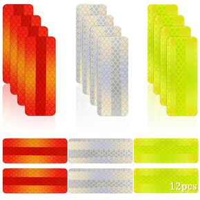 DUOFIRE Reflective Stickers Reflective Tape Outdoor Waterproof Safety Reflective Tape for Bicycles Helmets Backpacks,High Visibility Reflective Tape for Clothing 1.18 x 3.25 Inch (48Pcs)
