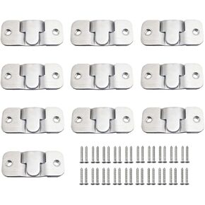 20 Pcs Flush Mount Bracket, Headboard Wall Mounting Brackets, Interlocking Photo Frame Hook with 40 Pcs Screws, Stainless Steel Interlock Hanging Buckle, Heavy Duty Picture Hangers for Picture Hanging