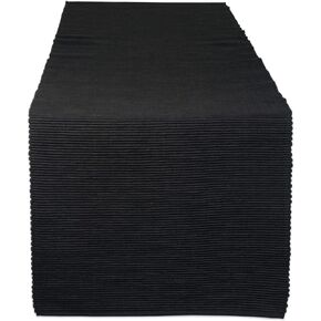 DII Basic Everyday Ribbed Tabletop 100% Cotton, Table Runner, 13x72, Tango Red