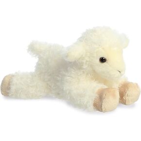 Aurora® Adorable Mini Flopsie™ Luna Lamb™ Stuffed Animal - Playful Ease - Timeless Companions - White 8 Inches