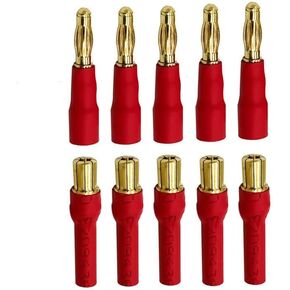 5Pairs 4mm Bullet Connector to 6mm Bullet Connector Banana Gold Plug No Wire Adapter for RC Car Boat FPV ESC Motor