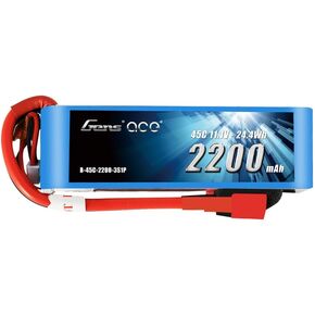Gens ace 11.1V 2200mAh 3S 45C LiPo Battery Pack with Deans Plug for Align Jet Esky Helicopter Walkera Airplane E-flite Huge Plane Draganflyer RC Car Boat Truck Heli Airplane