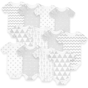 Short Sleeve Cotton Baby Bodysuits One Piece For Boys Girls 12 Pack 0-24 Month