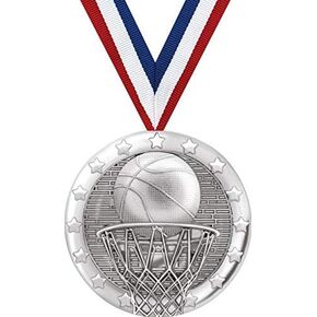 Basketball Medals - 2" Silver Basketball Blaze Medal Awards Prime in Saudi Arabia