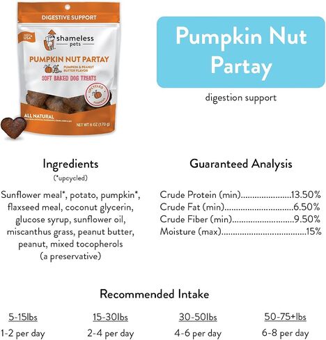 Shameless Pets Pumpkin Nut Par-Tay Soft-Baked Biscuit, 6 OZ in Saudi Arabia