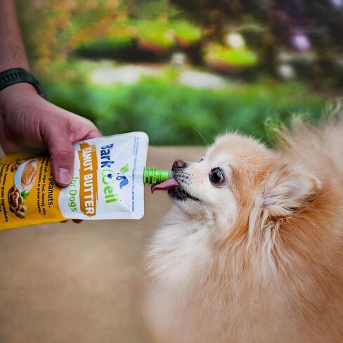 Peanut Butter Squeeze - All-Natural Dog Peanut Butter Dog Treat 3 Pack (24 oz) Sourced and Made in The USA Plus Free Lick Mat. Peanut Butter, Sweet Potato and Apple. 100% Natural in Saudi Arabia