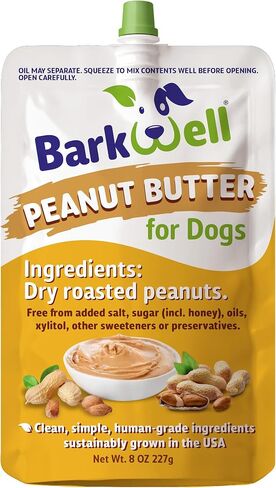 Peanut Butter Squeeze - All-Natural Dog Peanut Butter Dog Treat 3 Pack (24 oz) Sourced and Made in The USA Plus Free Lick Mat. Peanut Butter, Sweet Potato and Apple. 100% Natural in Saudi Arabia
