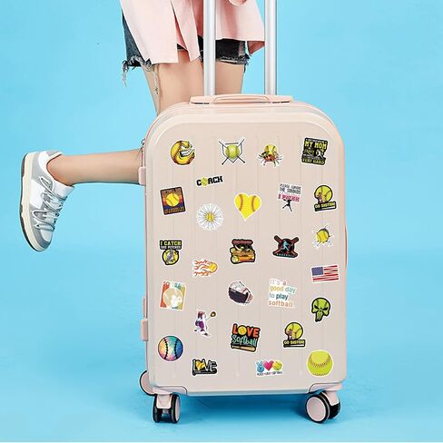 Qiana Softball Stickers 100PCS Love Game Vinyl Waterproof Ball Sticker Motivational Decals for Water Bottle Laptop Luggage Skateboard Car Helmet Phone Case Accessories Children in Saudi Arabia