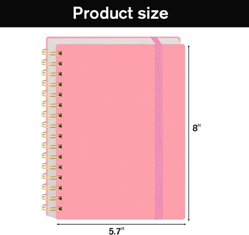 Bullet Dotted Spiral Notebook A5, Black Notebook Journal Dot Grid Paper with Painting Stencil Waterproof Hardcover 300 Pages/150 Sheets for Office School Women Gift in Saudi Arabia