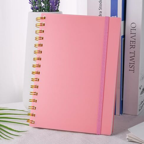 Bullet Dotted Spiral Notebook A5, Black Notebook Journal Dot Grid Paper with Painting Stencil Waterproof Hardcover 300 Pages/150 Sheets for Office School Women Gift in Saudi Arabia