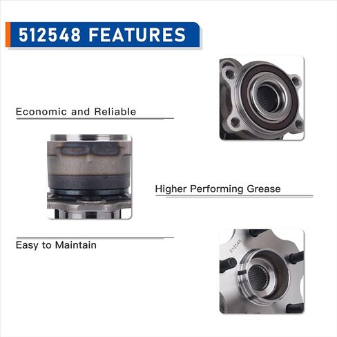 PAROD 512548 Rear Wheel Hub and Bearing Assembly Fit for 2013 Infiniti JX35, 2014-2020 QX60, 2019-2023 Nissan Altima, 2015-2023 Murano, 2013-2020 Pathfinder w/ABS in Saudi Arabia