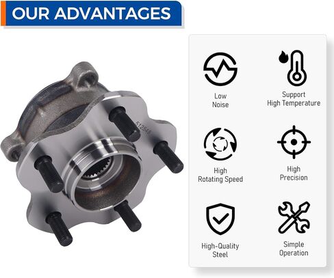 PAROD 512548 Rear Wheel Hub and Bearing Assembly Fit for 2013 Infiniti JX35, 2014-2020 QX60, 2019-2023 Nissan Altima, 2015-2023 Murano, 2013-2020 Pathfinder w/ABS in Saudi Arabia