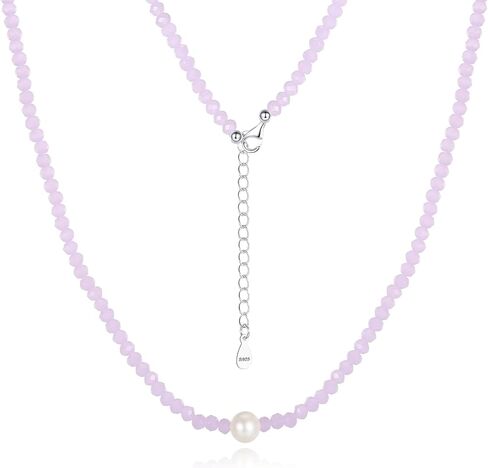 Beaded Necklace for Women, Faceted Crystal Choker Necklace with Pearl, Gemstone Summer Necklace Beach Necklace in Saudi Arabia