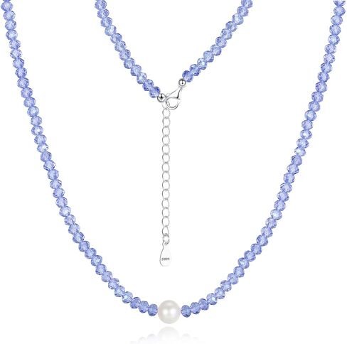 Beaded Necklace for Women, Faceted Crystal Choker Necklace with Pearl, Gemstone Summer Necklace Beach Necklace in Saudi Arabia