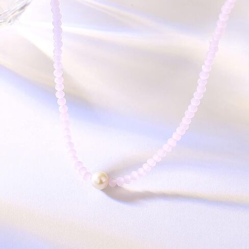 Beaded Necklace for Women, Faceted Crystal Choker Necklace with Pearl, Gemstone Summer Necklace Beach Necklace in Saudi Arabia