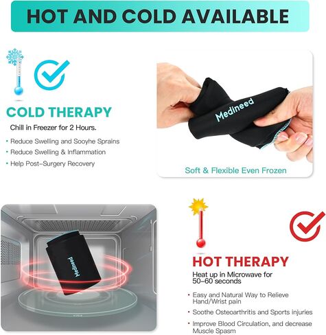 غلاف حزمة ثلج للمعصم، حزمة ثلج هلامية قابلة لإعادة الاستخدام للضغط البارد الساخن، وتخفيف آلام التهاب المفاصل الروماتويدي، والتهاب الأوتار، وألم النفق الرسغي، والإصابات، والتورم، والكدمات (أزرق داكن) in Kuwait