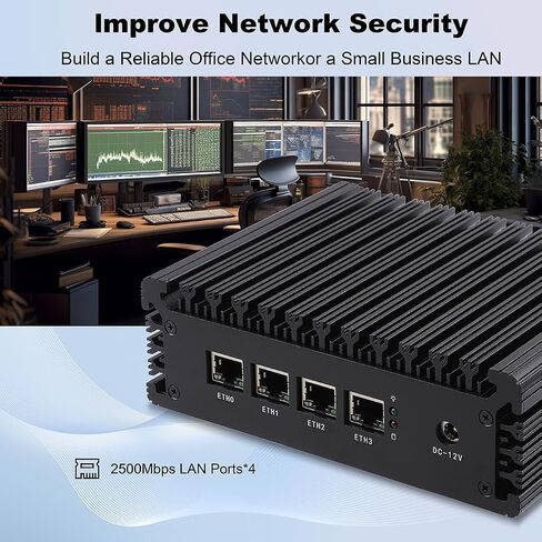 Mini PC Router Firewall Intel N100 up to 3.4GHz, K100L4 8G DDR5 RAM 128G SSD Micro Firewall Appliance Computer Router with 4x2.5GbE I226-V LAN, Support AES-NI in Saudi Arabia