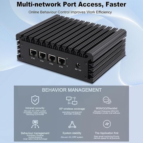 Mini PC Router Firewall Intel N100 up to 3.4GHz, K100L4 8G DDR5 RAM 128G SSD Micro Firewall Appliance Computer Router with 4x2.5GbE I226-V LAN, Support AES-NI in Saudi Arabia