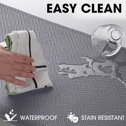 حصيرة المطبخ Matttitude سجادة أرضية مبطنة مضادة للتعب مقاومة للماء وغير قابلة للانزلاق وسجاد واقفة ومريحة لغسيل مكتب المنزل (أسود، 17.3 بوصة × 28 بوصة) in Kuwait