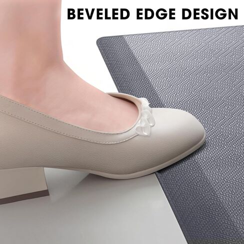 حصيرة المطبخ Matttitude سجادة أرضية مبطنة مضادة للتعب مقاومة للماء وغير قابلة للانزلاق وسجاد واقفة ومريحة لغسيل مكتب المنزل (أسود، 17.3 بوصة × 28 بوصة) in Kuwait