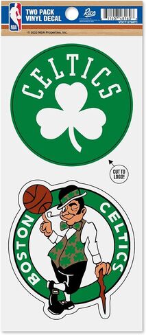 Rico Industries NBA Basketball Boston Celtics 4" x 9" Double Up Die-Cut Sticker in Saudi Arabia