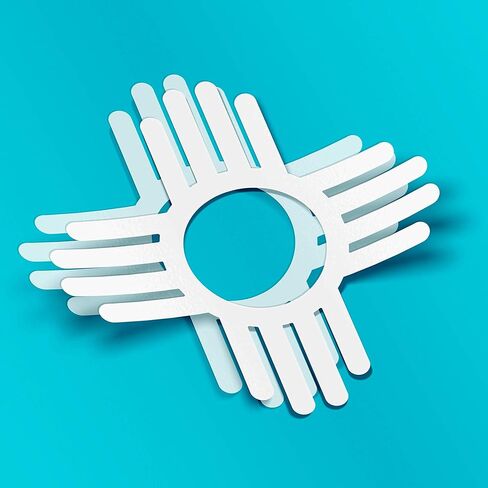 2 Zia Symbol Stickers 4 x 4 inch Turquoise Weatherproof Window Vinyl Decal Set for Car Windows in Saudi Arabia