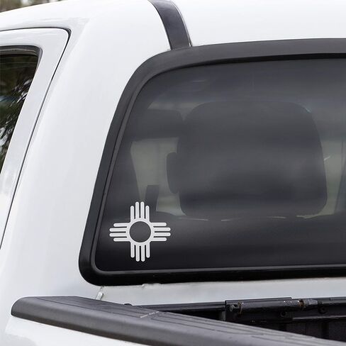 2 Zia Symbol Stickers 4 x 4 inch Turquoise Weatherproof Window Vinyl Decal Set for Car Windows in Saudi Arabia
