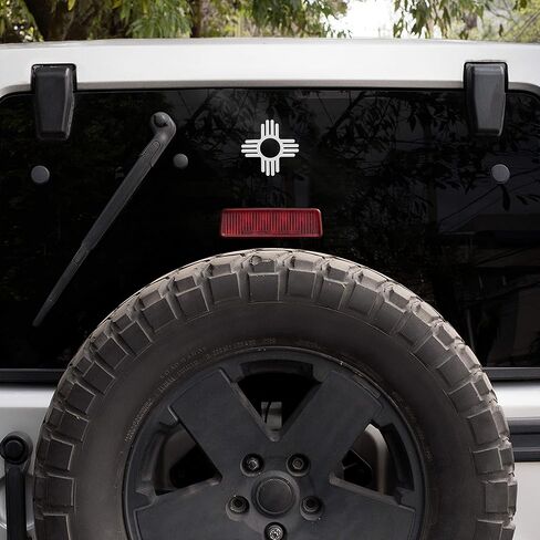 2 Zia Symbol Stickers 4 x 4 inch Turquoise Weatherproof Window Vinyl Decal Set for Car Windows in Saudi Arabia
