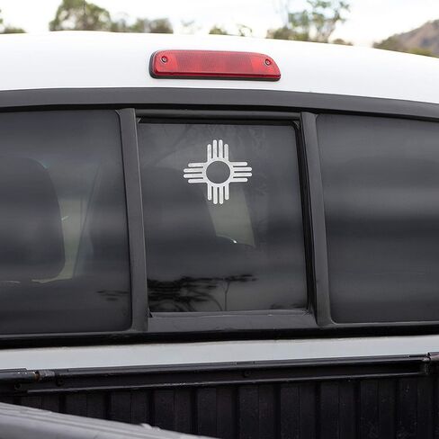 2 Zia Symbol Stickers 4 x 4 inch Turquoise Weatherproof Window Vinyl Decal Set for Car Windows in Saudi Arabia