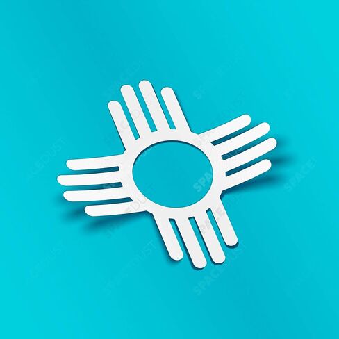 2 Zia Symbol Stickers 4 x 4 inch Turquoise Weatherproof Window Vinyl Decal Set for Car Windows in Saudi Arabia