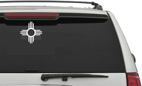2 Zia Symbol Stickers 4 x 4 inch Turquoise Weatherproof Window Vinyl Decal Set for Car Windows in Saudi Arabia