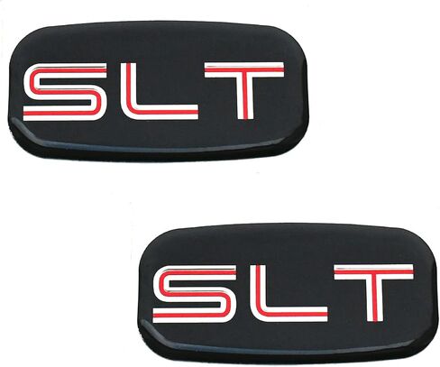 2Pcs SLT Cab Emblems 3D Badge Logo Roof Pillar Replacement for 99-07 Silverado Tahoe Suburban 15036134 Pickup Truck SUV (Chrome Red) in Saudi Arabia