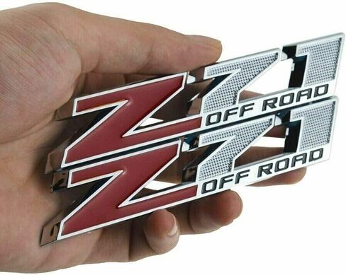 2pcs 5"" Z71 Off-Road Rear Trunk Emblems Door Side Sport Badge Replacement for Chevy (Black Red), EI-SilveCutom#2 in Saudi Arabia