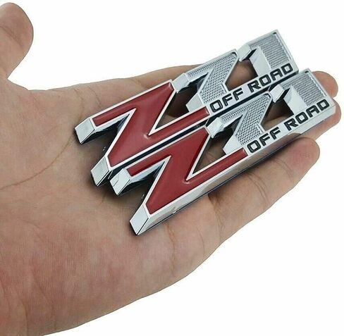 2pcs 5"" Z71 Off-Road Rear Trunk Emblems Door Side Sport Badge Replacement for Chevy (Black Red), EI-SilveCutom#2 in Saudi Arabia