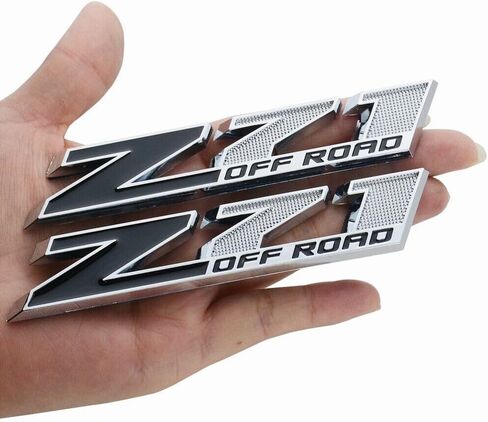2pcs 5"" Z71 Off-Road Rear Trunk Emblems Door Side Sport Badge Replacement for Chevy (Black Red), EI-SilveCutom#2 in Saudi Arabia