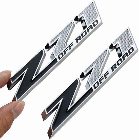 2pcs 5"" Z71 Off-Road Rear Trunk Emblems Door Side Sport Badge Replacement for Chevy (Black Red), EI-SilveCutom#2 in Saudi Arabia