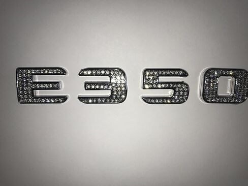 Ice Out E350 Trunk Fender Side Badge Silver Bling Ring Emblem With Genuine Austrian Crystal For Mercedes Benz in Saudi Arabia