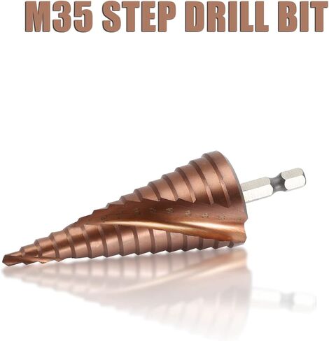 مجموعة لقم الثقب المتدرجة 3 قطع مترية مع حقيبة، ثقب مركزي تلقائي (4-12 مم/4-20 مم/4-32 مم)، ساق سداسية 1/4 بوصة تغيير سريع من الفولاذ المطلي بالتيتانيوم عالي السرعة للنحاس/الألومنيوم/الخشب/البلاستيك in Kuwait