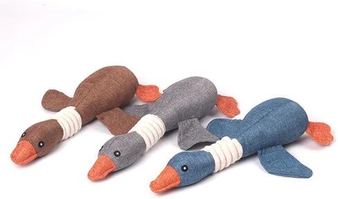 LL Goods - Top Indestructible Dog Toys: Brown Duck Plush Collection - Strong Toys for Aggressive Chewers, Long-Lasting Chews!, Grey in Saudi Arabia