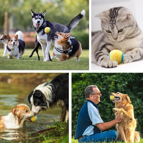 Squeaky Dog Chew Toys for Aggressive Chewers, Tough Durable Dogs Ball Toys with Natural Rubber for Puppy Medium Dogs, Pet Supplies-Yellow in Saudi Arabia